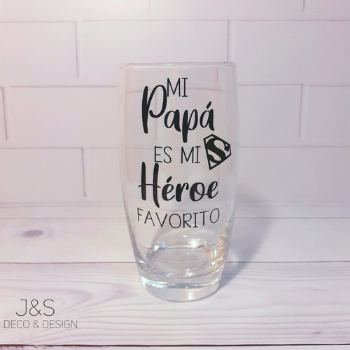 Vaso De Refresco Con Vinilo Día Del Padre Héroe Favorito