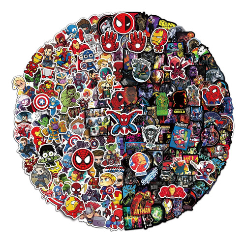 Pack 20 Calcomanías Stickers Vinilo Superhéroes Marvel Y Dc