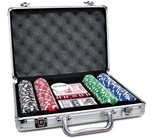 Maletin Poker 200 Fichas + Dealer + Dados + 2 Maszos Carta