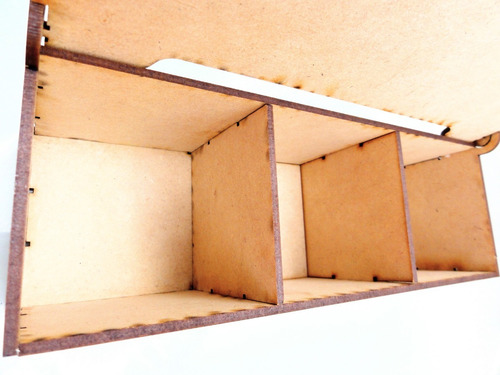 Imagen 6 de 6 de Caja De Te - 3 Divisiones - Mdf / Fibrofacil