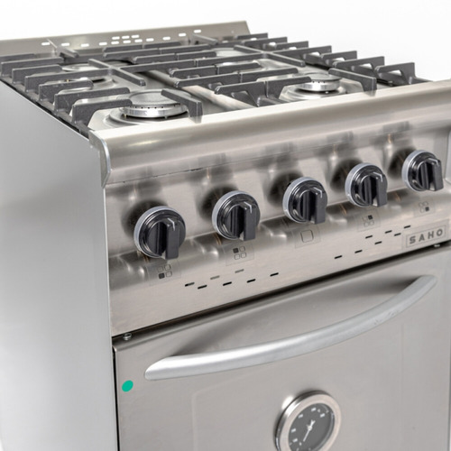 Imagen 4 de 5 de Cocina industrial Saho Jitaku 550 a gas 4 hornallas acero inoxidable puerta ciega 73L