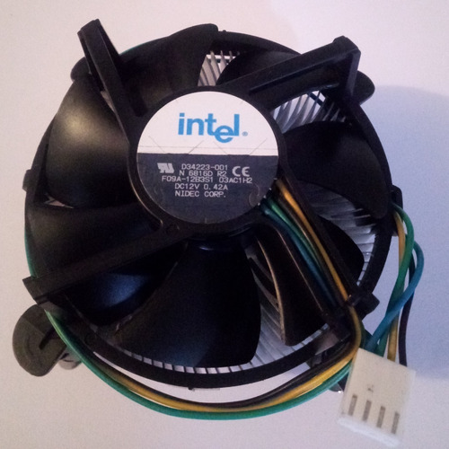 Fan + Disipador Marca Intel D34223-001 0.42amp Socket 775