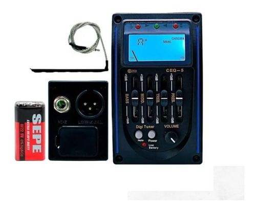 Pré Equalizador / Afinador Ativo Violão Custom Sound Ceq5