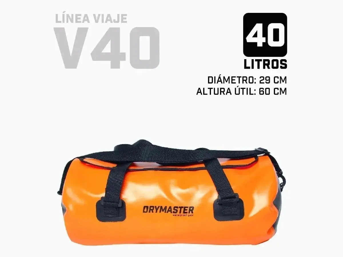 Bolso Estanco Moto 40 Litros De Viaje Color Naranja