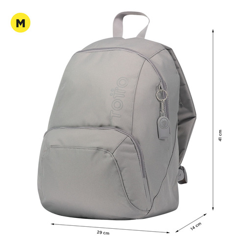 Mochila Resistente A La Abrasión Gammatto Totto Color Gris Diseño de la tela Poliéster