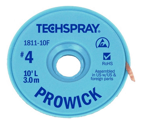 Techspray 1811-5f Techspray No.4 Desoldering Braid Pk 10 Aao