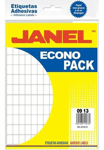 Etiqueta Janel Escolar 9x13 Econopack Color Blanca /vc