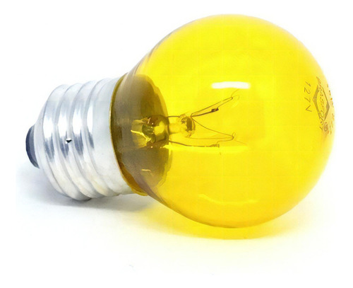 Lampada Bolinha Amarela 15w 127v Incandescente 