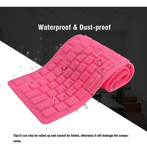 108 Teclas Usb Silicone Flexível Teclado Dobrável Impermeáve