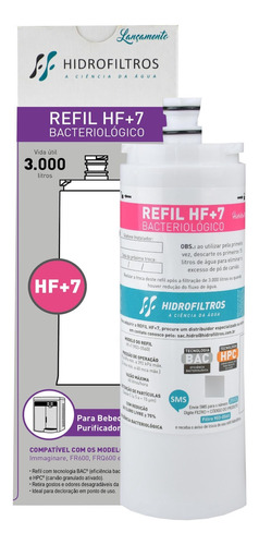 Refil Filtro Purificadores Água Ibbl - Bacteriológico Hf+7