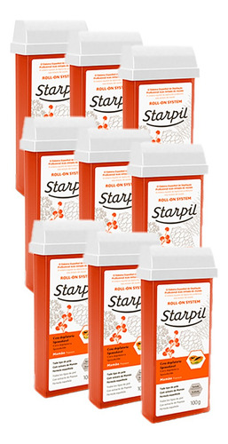 Kit 9 Unidades Cera Refil Roll-on Mamão Starpil 100g