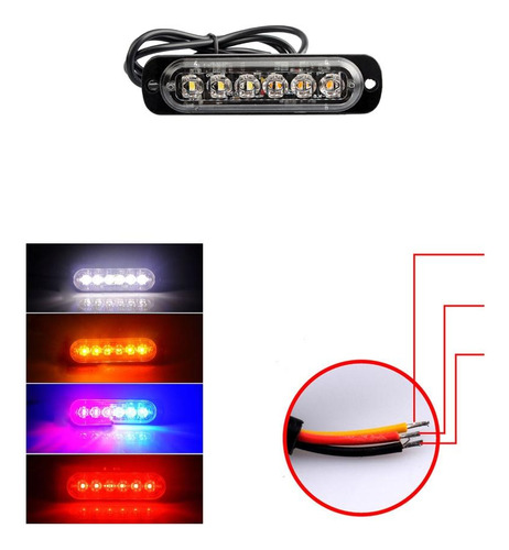 Coche Camión De Peligro 6 Led Lámpara Estroboscópica Con