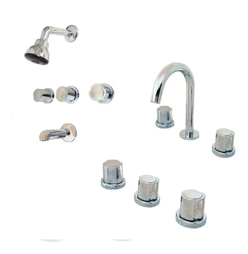 Kit Completo Baño Grifería Austral Set Lavatorio Bidet Ducha