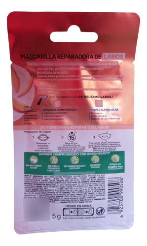 Mascarilla Reparadora De Labios Garnier