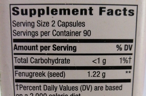 Fenogreco Semilla 1220 Mg 180 Vegan Capsulas