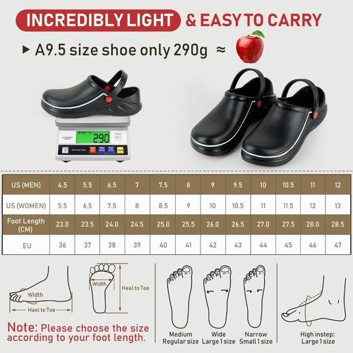 Zapato Zuecos Para Chef Cocina Unisex Cómodo Antiderrapante