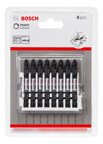 Set 8 Puntas Atornillar Impacto Ph 2 X 65 Control Bosch