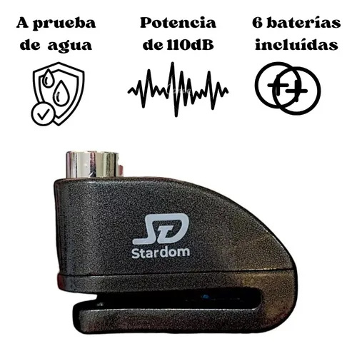 Traba Disco Frenos Moto Alarma 110 Db Seguridad 7 Mm Sensor