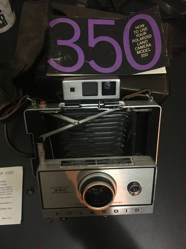 Polaroid 350 Land Camera Com Capa De Couro Manual