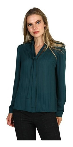 Blusa Verde Con Corbata En Cuello Para Mujer, Foley`s
