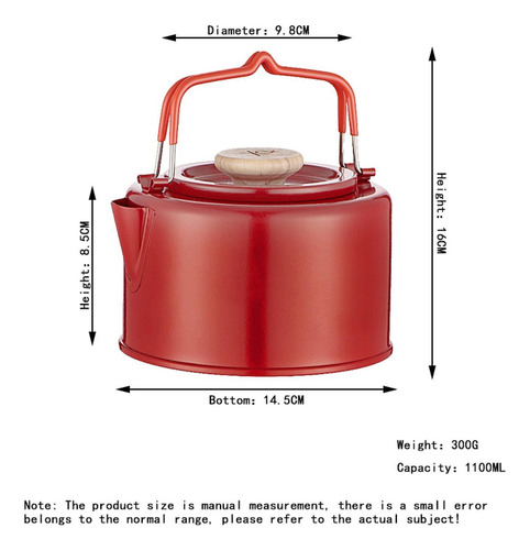 Camp Kettle Tea Kettle Coffee Pot Tetera Tetera Para Rojo