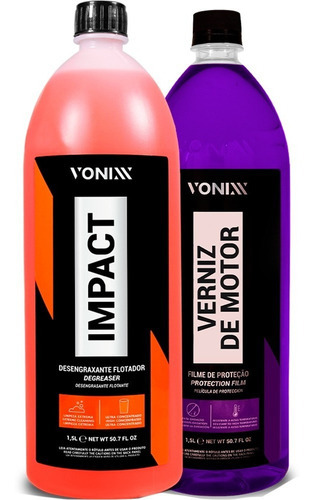 Impact Vonixx Limpeza Pesada + Verniz De Motor Proteção Moto