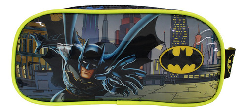 Estojo Escolar Infantil Juvenil Batman Dc Comics Warner Cor Amarelo