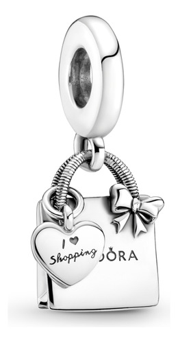 Charm Colgante Bolsa De Compras Pandora Color Plata