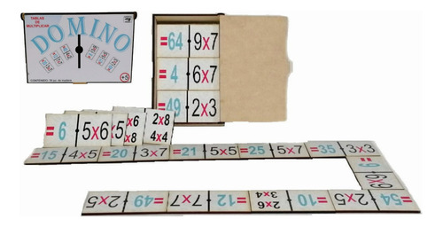 Juego De Domino De Madera Multiplicación Matemáticas 35 Pzs