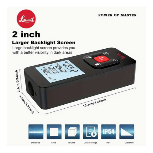 Wincha Láser Compacto Laicetl Recargable Con Usb