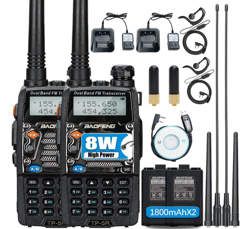 Ham Radio Baofeng Uv-5r 8w Upgrade, Doble Banda, Mando De La