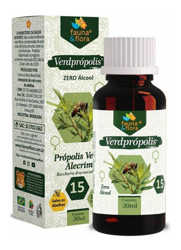 Imagem 1 de 3 de Extrato De Própolis Puro Verde Alecrim Sem Alcool Oferta Z1
