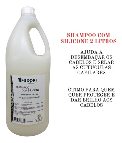Shampoo Com Silicone 2 Litros Midori