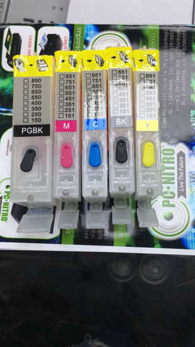 Cartuchos Recargables Canon Ix6810 Ip7210 Mg5610 + 5 Tintas