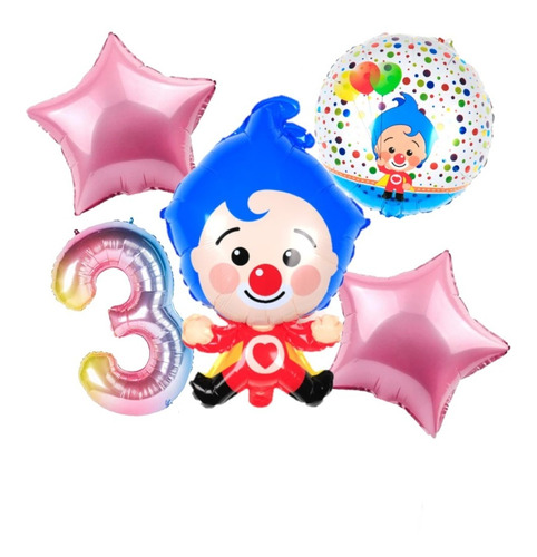 Globos Payaso Plim Plim De 5 Piezas 