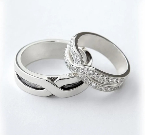 Anillos Matrimonio Infinito Plata Pura 950 Premium 