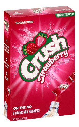 Crush Strawberry Caja Con 6 Sobre Para Preparar Bebida Fresa