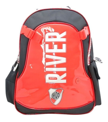 Mochila River Plate Escudo Con Sonido Color Rojo Diseño De La Tela Liso