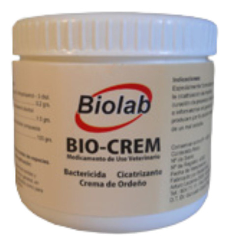 Biocrem 100 Grs. Crema De Ordeñe, Bactericida, Cicatrizante