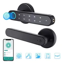 Comprar Manija de puerta inteligente hysmart, cerradura inteligente, cerradura electrónica de huellas dactilares biométricas, identificación de huellas dactilares, desbloqueo de contraseña, desbloqueo remoto.