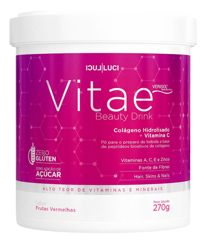 Vitae Beauty Drink Colágeno Verisol 270g (frutas Vermelhas