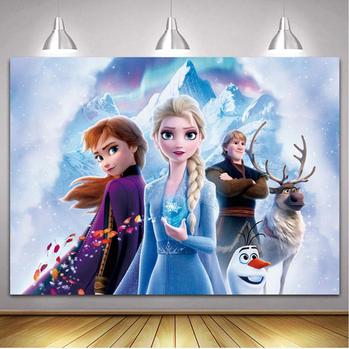 Fondo Frozen Para Fiesta Cumpleaño Niña 7 X 5 Pie Fotografia