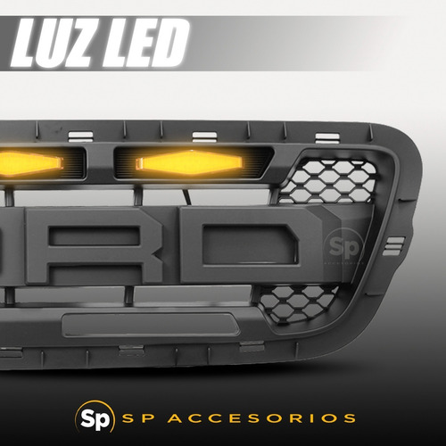 Imagen 3 de 7 de Parrilla Ford Ranger Tipo Raptor 2001 2002 2003 Leds Ambar