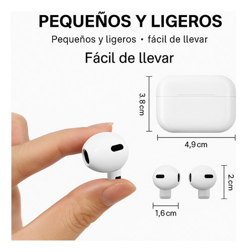 Auricular Bluetooth Inalámbrico Air 5 Pro Tactil Bulltec Blanco