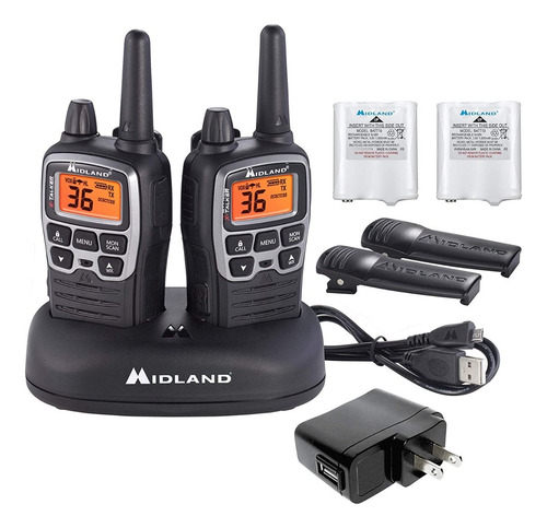 Radios 2 Vias Midland T71vp3 61km (38 Millas) Negro Uhf 462.5500 ~ 467.7125 Mhz