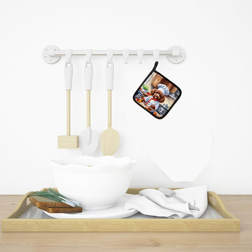 Juego De Soportes Para Ollas Diseño Caniche Chocolate 19 X 1
