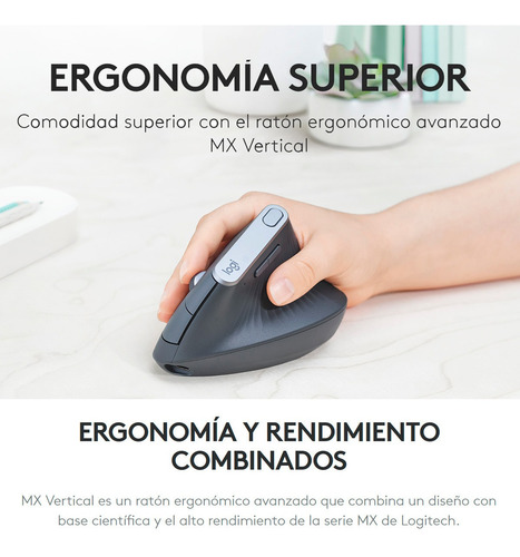 Imagen 3 de 10 de Combo Ergonómico Logitech: Teclado K860 + Mouse Mx Vertical