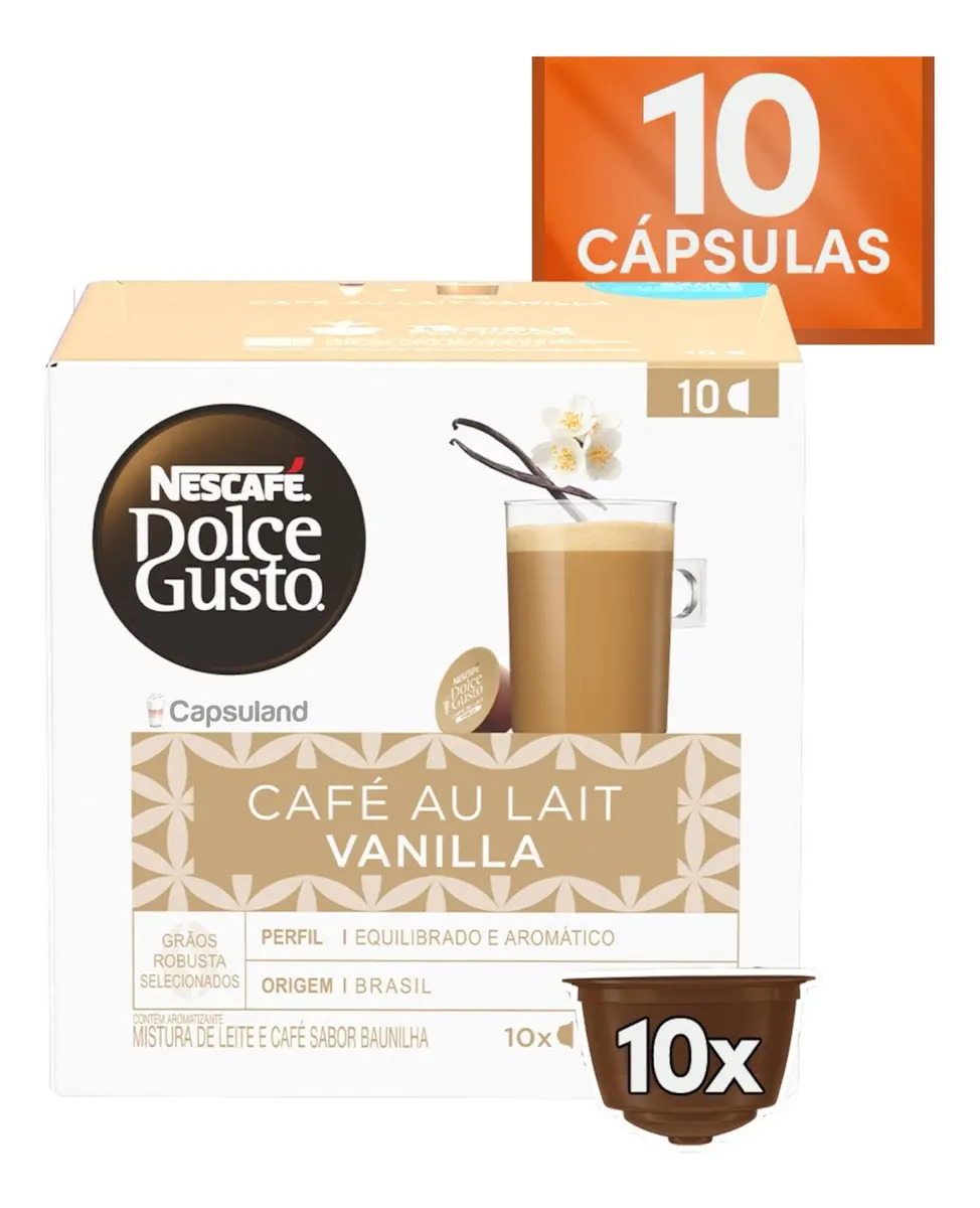 Café au lait vainilla en cápsula Nescafé Dolce Gusto x 10 unidades