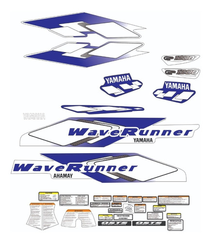 Adesivo Faixa Jet Ski Yamaha Gp 1200 98 Azul E Branco