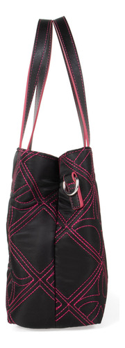 Bolsa Satchel Cloe Para Mujer Textil Color Magenta Color Negro